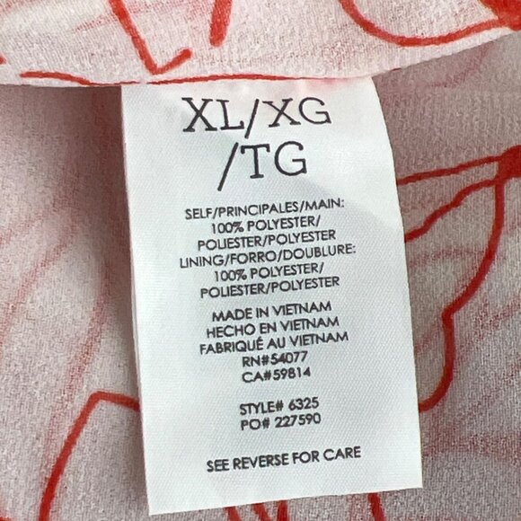 CABI Stencil Top White/Red Floral Sz XL #6325 EUC - Picture 6 of 6